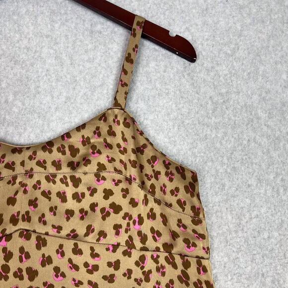 Cabi Animal Print Casino Satin Slip Cami Mini Dress Size Small - Picture 5 of 12